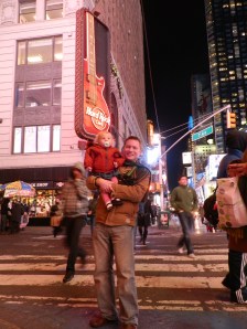 With Fiona in front of the first destination for my 30th birthday celebration, Hard Rock Cafe Times Square.
