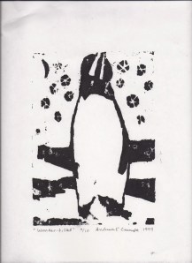 A friend gave me this print of a woodcut she made in one of her classes.