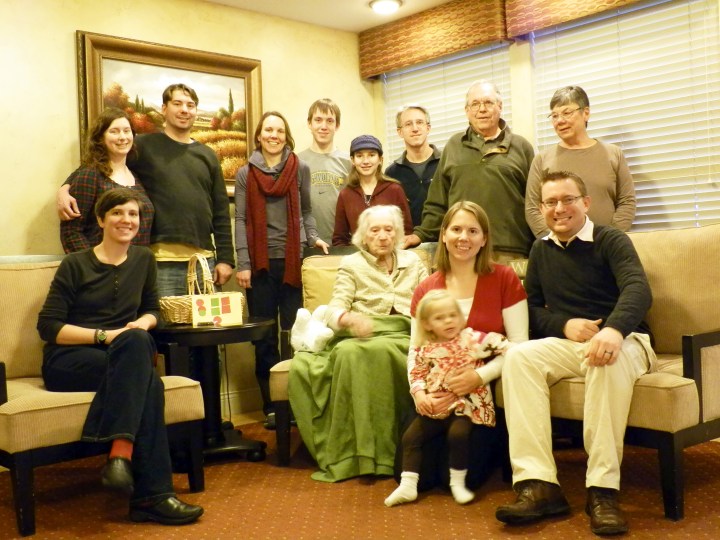 I meet Great-Grandma for the first time. Four generations of my family, all in one spot. I’m still not sure what “generation” means, but I understand “family” a whole lot more.