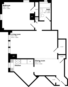 Floor plan of apartment 931.