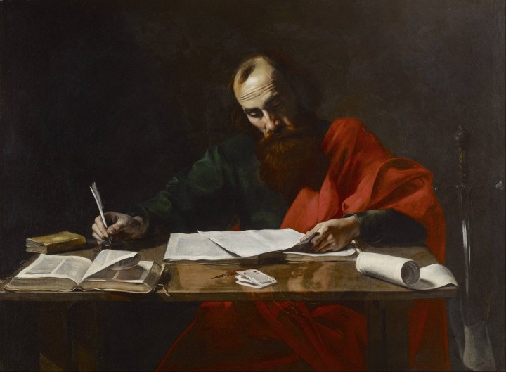 Paul Writing His Epistles, attributed to Valentin de Boulogne
